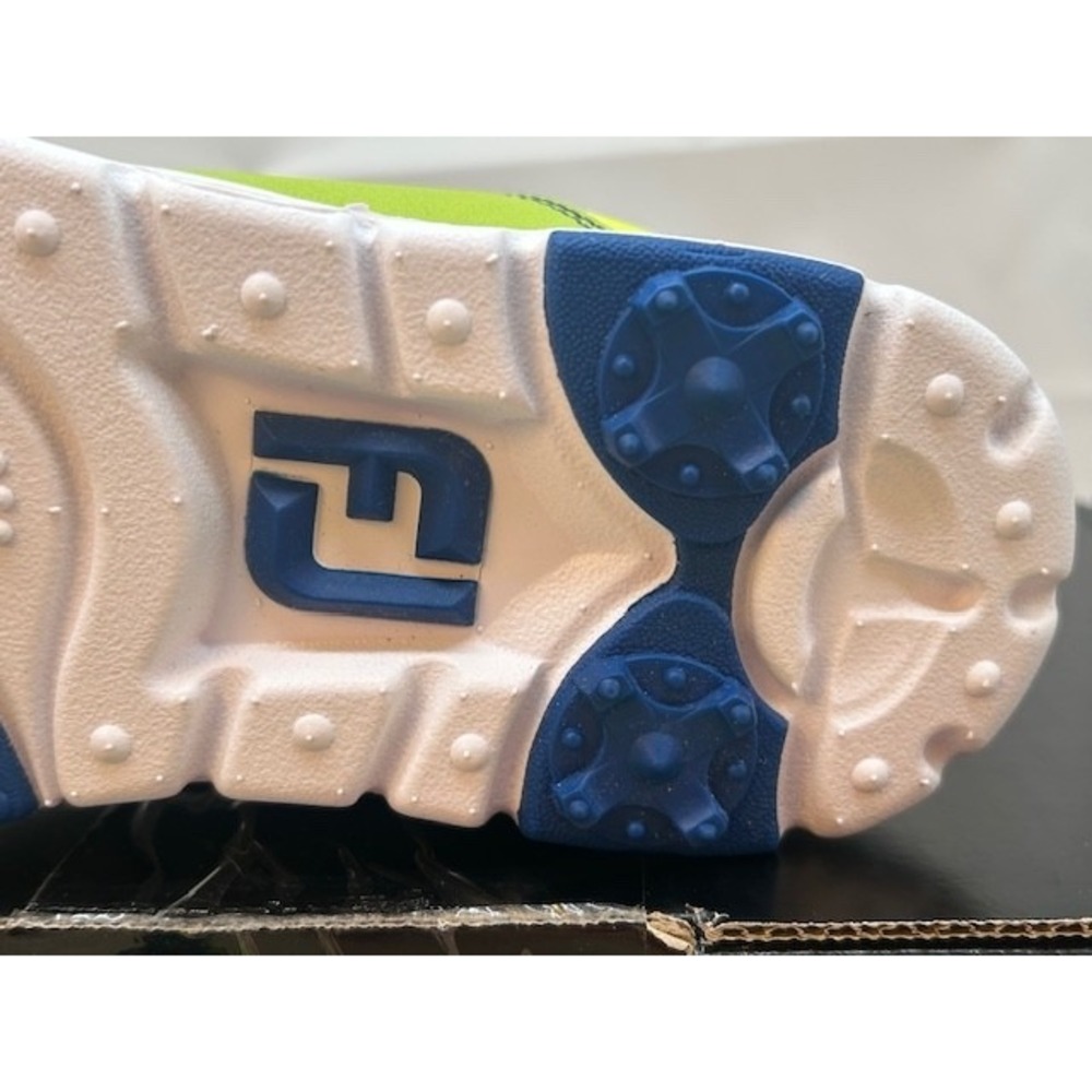 FootJoy Girls Junior Spikeless Golf Shoes Lime/Sapphire‎ NIB (48208) - Size 5M - Picture 6 of 13